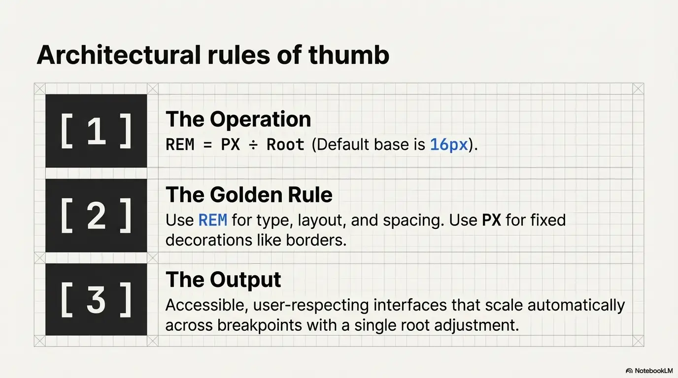 Calculation proof that 16 pixels equal 1 root em unit